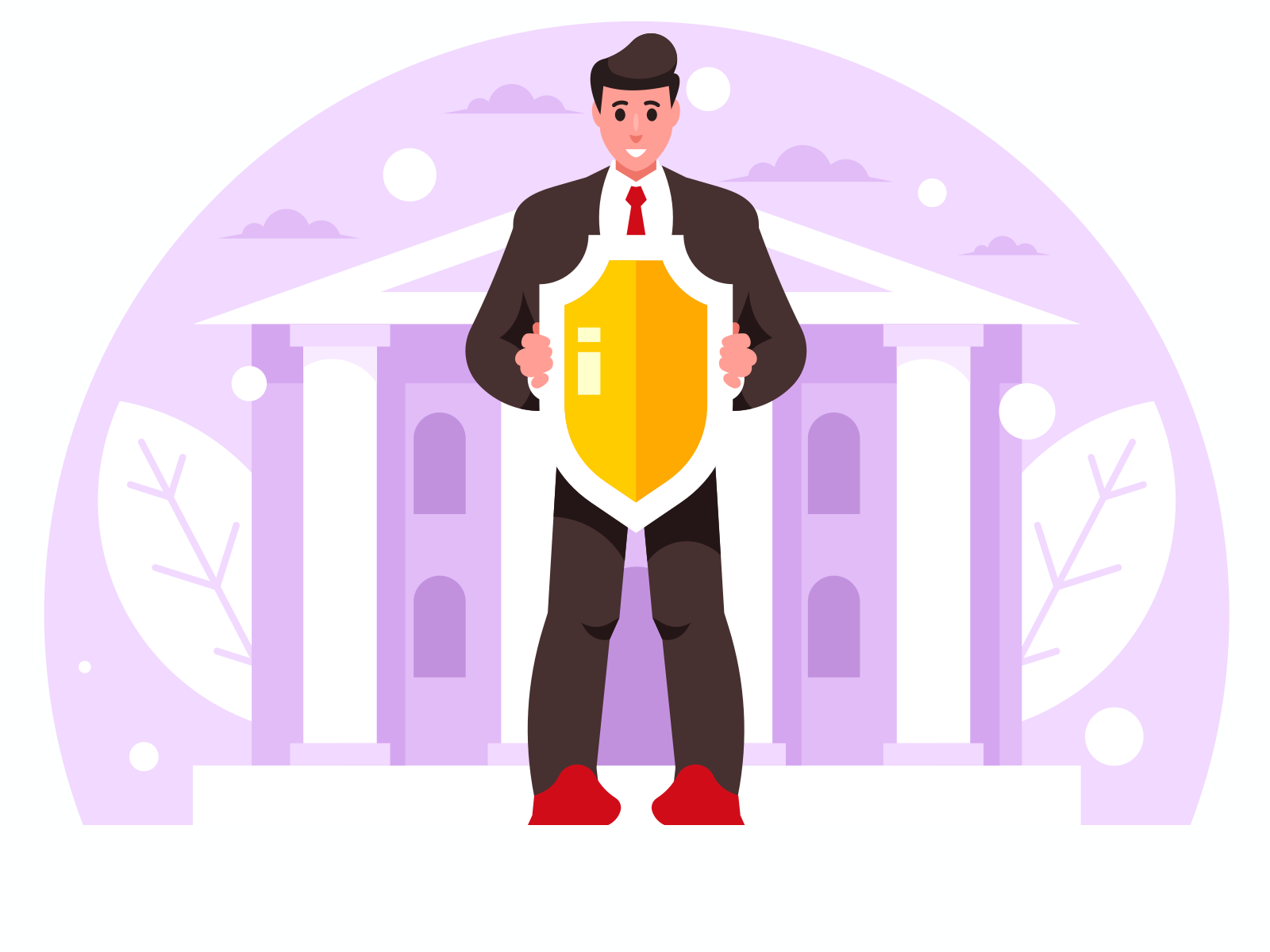 Businessman with a shield