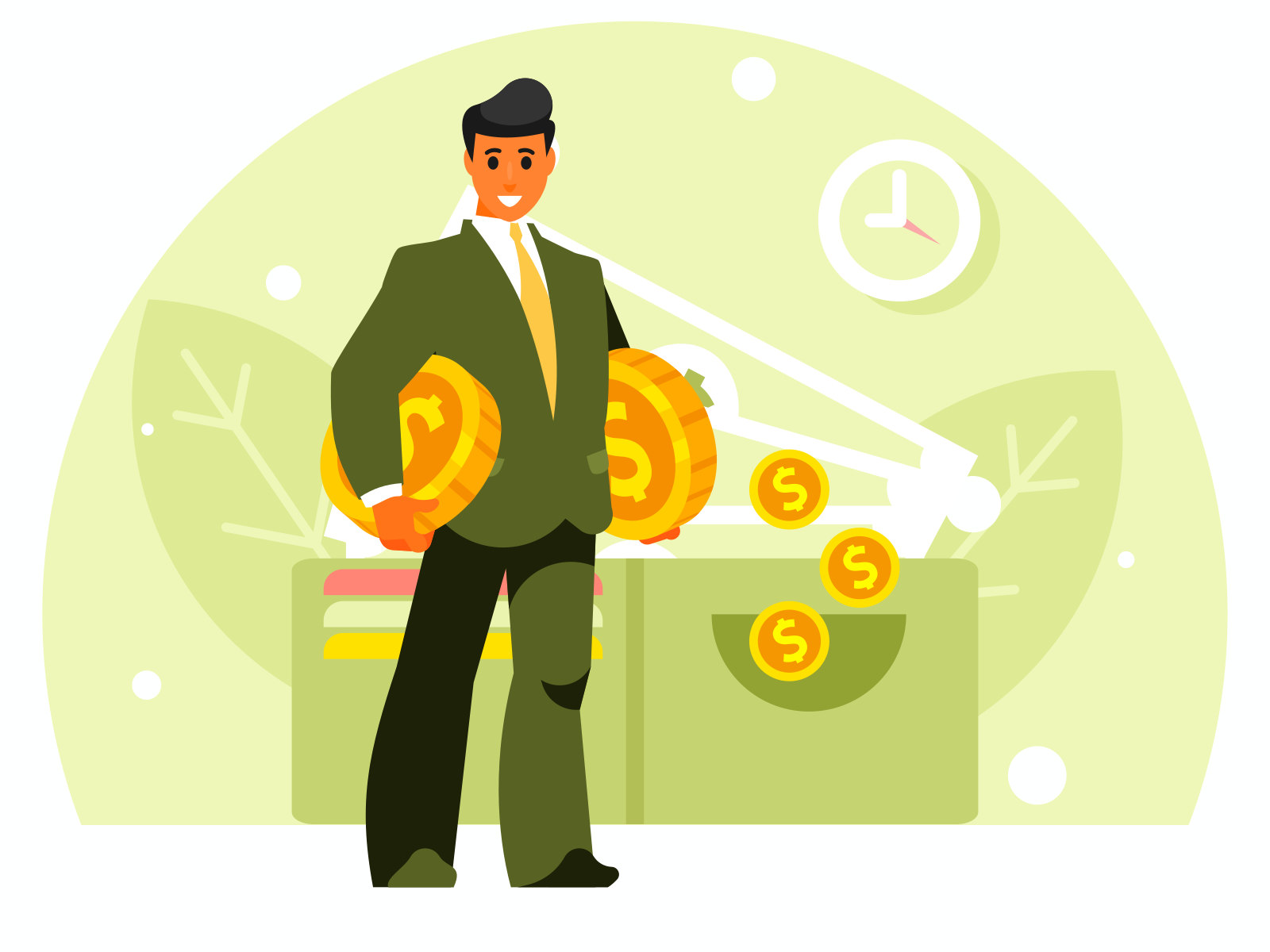 Businessman makes money