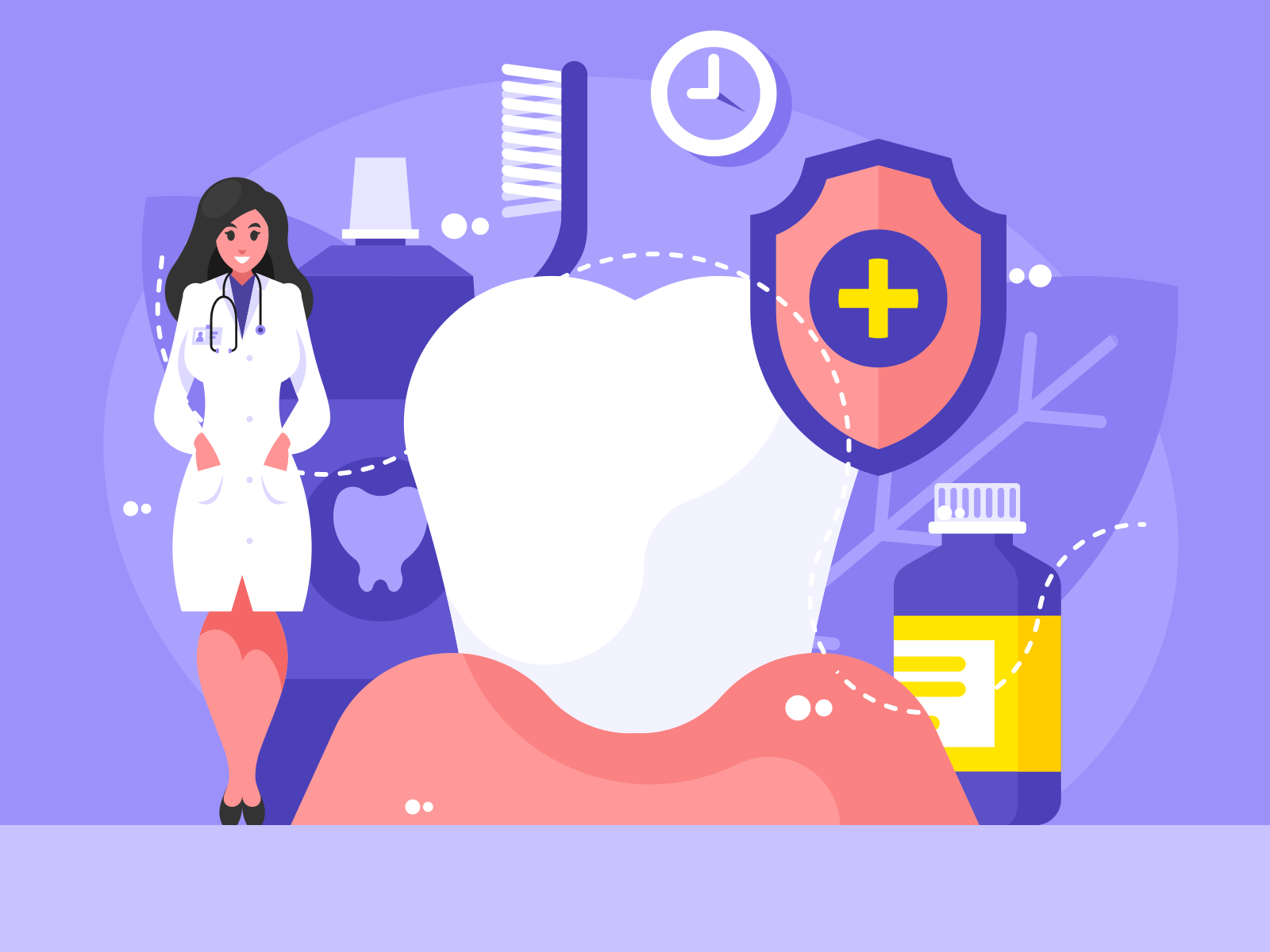 Female dentist vector